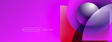 Pembe renkli, mor renkli arkaplan. Üst üste binen geometrik şekiller modern görsel efektler yaratır. Metin arkaplan tasarımı okur.