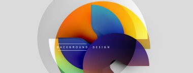 Soyut renkli daireler çakışıyor, dinamik görsel efekt yaratıyor. Gradyan gölgeler pürüzsüz, modern tasarım ögesi.