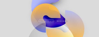 Soyut sıvı şekilleri üst üste binerek dinamik bileşim oluşturur. Yumuşak gradyanlar, bej, mavi renkler tasarımda baskın. Minimalist estetik.