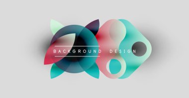 Soyut renkli şekiller örtüşüyor, dinamik arkaplan tasarımı yaratıyor. Yumuşak eğimler, modern estetik, basit kompozisyon.