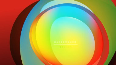 Soyut renkli katmanlar dinamik dairesel tasarım yaratır. Canlı gradyanlar harmanlanarak modern arkaplan oluşturur. Parlak renkler kompozisyona hakim.