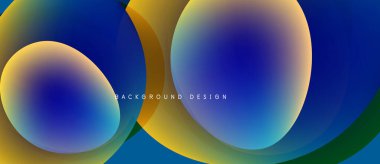 Soyut renkli daireler çakışıyor, dinamik görsel efekt yaratıyor. Gradyan renkler harmanlanır, modern arkaplan tasarımı oluşturulur.