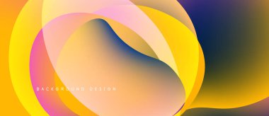 Soyut renkli şekiller çakışıyor. Gradyan renkler harmanlanarak, dinamik görsel efekt yaratır. Arkaplan ve sunumlar için uygun modern tasarım.