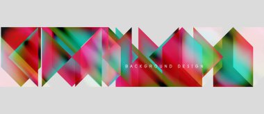 Soyut geometrik şekiller örtüşür, canlı renkli tasarım yaratır. Arkaplanda pembeler, döşemeler, morluklar, gradyanlar var. Modern estetik.