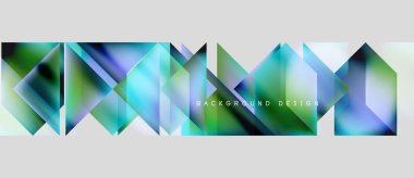 Soyut geometrik şekiller, canlı renkler, modern tasarım. Gradyan arka plan dinamik görsel efekt yaratır. Minimalist kompozisyon.