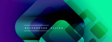Soyut gradyan katmanlar dinamik görsel efekt yaratır. Canlı mor, mavi ve yeşil renkli modern tasarım. Metin arkaplan tasarımı okur.