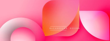 Soyut pembe eğimli arkaplan. Üst üste binen şekiller modern görsel efektler yaratır. Metin arka plan tasarımı okur. Basit, temiz estetik..