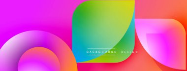 Canlı soyut gradyanlar örtüşüyor, dinamik renkli kompozisyon oluşturuyor. Modern tasarım elementleri akıcılık ve enerji öneriyor.