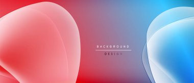 Soyut arkaplan özellikleri üst üste binen renkli katmanlar. Kırmızı, mor, mavi gradyanlar dinamik görsel efekt yaratır. Minimalist metin mevcut.