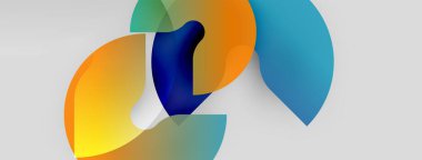 Soyut şekiller örtüşür, canlı renk karışımları yaratır. Akışkan formlar hareket, enerji ve modern tasarım estetiğini önerir..