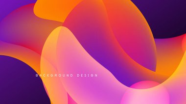 Soyut sıvı şekilleri canlı turuncu, pembe ve mor renkleri harmanlar. Koyu arkaplan akış biçimlerini vurgular, dinamik görsel etki yaratır.