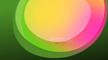 Soyut katmanlar canlı bir eğim yaratır. Yeşil, sarı, pembe renkler düzgün bir şekilde harmanlanır. Arkaplan ve sunumlar için modern tasarım ögesi.