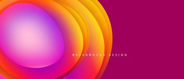 Soyut canlı katmanlar dinamik dairesel bileşim yaratır. Gradyan renkler düzgün bir şekilde harmanlanarak modern arkaplan tasarımı oluşturur.