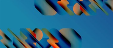 Soyut renkli dalgalar, sıvı şekiller, canlı renkler. Mavi arka plan dinamik görsel efekt yaratır. Modern tasarım elemanları.