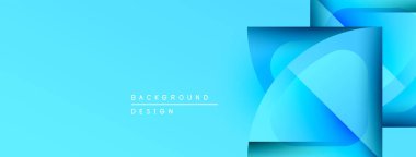 Soyut mavi arkaplan. Geometrik şekiller modern tasarımı oluşturur. Işık eğimleri derinlik ve görsel ilgi ekler.