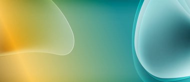 Soyut arkaplanda akan şekiller, serin deniz mavisi renklerine sıcak altın geçişleri var. Yumuşak eğimler pürüzsüz görsel efekt yaratır.