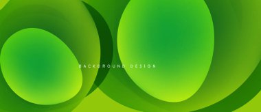 Soyut yeşil şekiller örtüşür, dinamik görsel efekt yaratır. Yumuşak eğimler derinlik ve modern tasarım estetiğini akla getiriyor.