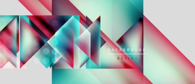 Soyut geometrik tasarım. Canlı renkler harmanlanarak, dinamik görsel efekt yaratır. Arkaplan ve sunumlar için modern biçim uygun.