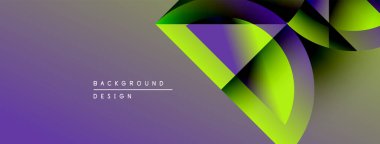 Soyut gradyanlar dinamik şekiller oluştururlar. Mor, yeşil renkler harmanlanmış, modern görsel etki yaratıyor. Metin arkaplan tasarımı okur.