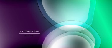 Soyut arkaplan kıvrımları, gradyanlar. Mor, deniz mavisi renkleri dizaynda baskın. Modern, dinamik kompozisyon.