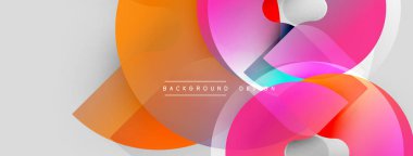 Soyut renkli şekiller çakışıyor. Gradyan renkler dinamik görsel efekt yaratır. Arkaplan ve sunumlar için modern tasarım ögesi.