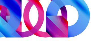 Soyut renkli çakışan daireler dinamik bileşim oluşturur. Parlak renkler harmanlanır, modern görsel deneyimi oluşturur..