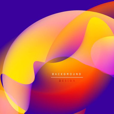 Soyut, enerjik şekiller harmanlanarak sıvı renkli bir arkaplan oluşturur. Sıcak tonlarda baskın gelir, sarıdan kırmızıya, mora dönüşür. Modern tasarım ögesi.