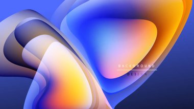 Soyut sıvı şekiller, canlı renklerin karışımı. Dinamik kompozisyon, modern tasarım elementleri görsel ilgi yaratıyor. Yumuşak eğimler, akış biçimleri.