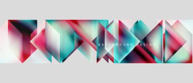 Soyut geometrik şekiller canlı ve modern tasarım yaratır. Teal, pembe, mor renkler pürüzsüz karışıyor. Minimalist tarz, temiz çizgiler dinamik bileşim sunar.