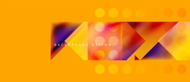 Parlak soyut geometrik tasarım. Canlı renkler, şekiller örtüşüyor ve dinamik görsel efektler yaratıyor. Sunumlar ve pankartlar için modern arkaplan.