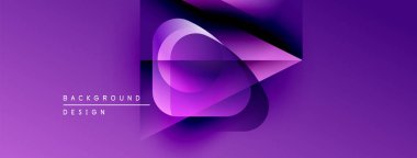 Abstract purple design features layered shapes, gradients, dynamic composition. Modern aesthetic suitable for backgrounds, presentations.