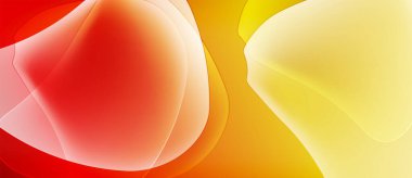 Abstract shapes blend vibrant reds, oranges, yellows. Smooth gradients create flowing, dynamic visual effect. Warm tones dominate composition.