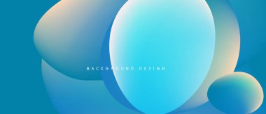 Soyut sıvı şekiller, canlı mavi renkler, pürüzsüz gradyanlar modern arkaplan tasarımı yaratır. Minimalist estetik, rahatlatıcı görsel deneyim.