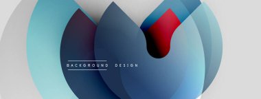 Abstract circles overlap, creating dynamic visual effect. Colors blend, forming modern background design. Text reads background design.