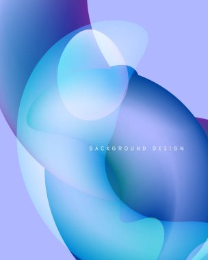 Abstract fluid shapes blend, creating soft blue, purple gradients. Background design suggests calm, modern aesthetic.