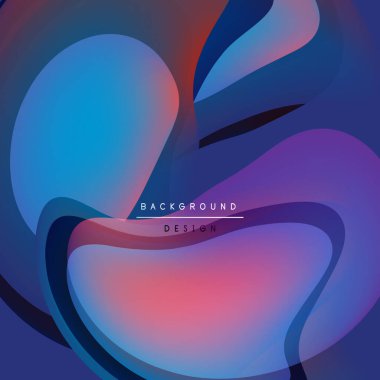 Abstract fluid shapes blend vibrant blues, purples, pinks. Gradient colors create depth, modern design aesthetic. Background features text elements.