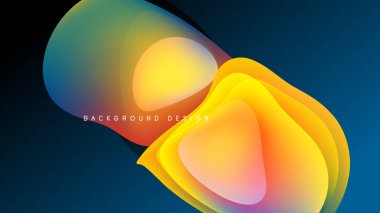 Abstract colorful layers overlap, creating dynamic visual effect. Dark background emphasizes vibrant hues, smooth gradients.