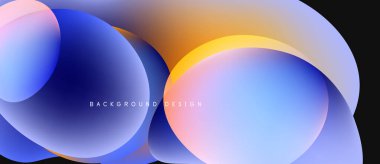 Abstract colorful overlapping circles create dynamic background. Gradient hues blend, offering modern visual appeal. Smooth transitions, vibrant design.