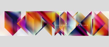 Abstract geometric shapes, vibrant colors, modern design. Gradient hues create dynamic visual texture. Background element.