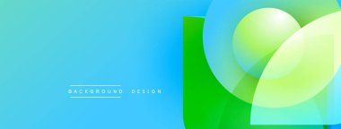 Abstract vibrant background. Blue, green gradients create modern visual effect. Overlapping shapes suggest depth, movement. Minimal text present.