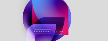 Abstract colorful shapes overlap. Gradient hues blend, creating dynamic visual effect. Text reads background design. Minimalist composition.
