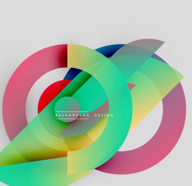 Soyut renkli daireler çakışıyor, dinamik görsel efekt yaratıyor. Modern tasarım elementleri değişim eğilimleri sunar.