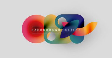 Soyut renkli şekiller örtüşüyor ve dinamik bir zemin oluşturuyor. Metin, kompozisyon içerisindeki arkaplan tasarımını okur. Basit, modern estetik..