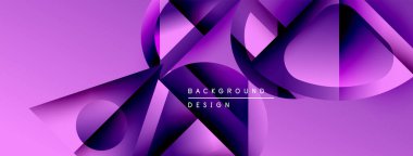 Abstract purple design. Geometric shapes overlap, creating dynamic visual effect. Modern, sleek presentation suitable backgrounds.