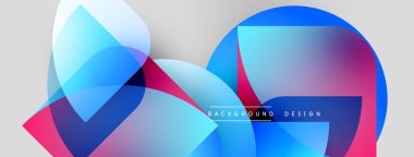 Soyut şekiller örtüşüyor, canlı renk değişimleri yaratıyor. Modern tasarım öğeleri akıcılık, hareket ve yenilik önerir. Işık arkaplanı görsel etkiyi arttırır.