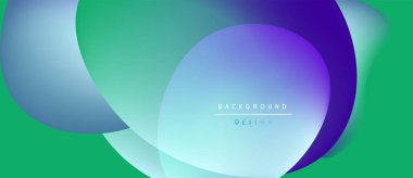Abstract gradients overlap creating vibrant visual effect. Green dominates background with purple, blue accents. Minimal text present.