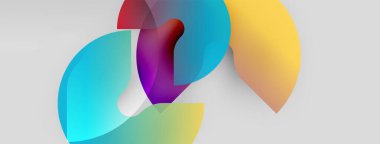 Abstract colorful shapes overlap, creating vibrant gradients. Smooth forms suggest movement, energy, modern design. Light reflects beautifully.