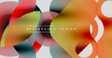 Abstract colorful shapes overlap. Warm tones dominate, creating dynamic visual texture. Modern design element for backgrounds.