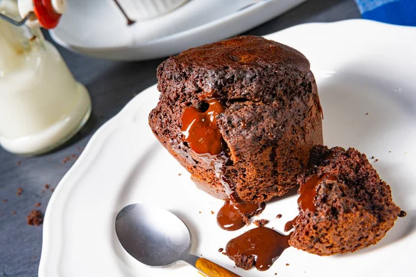 Delicious chocolate muffins with chocolate chips