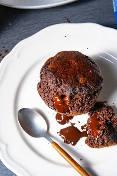 Läckra Chokladmuffins Med Chokladchips — Stockfoto